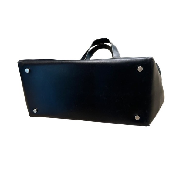 Stefano Serapian Milano 04 Two-Handle Black Canvas and Leather Tote - Picture 4 of 12